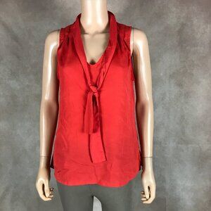 COMME TOI Orange Sleeveless Neck-tie Top MEDIUM